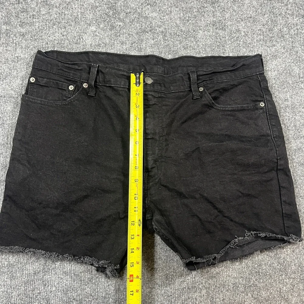 Levis 511 Shorts Mens 40 Black Denim Cotton Stretch Slim Fit Mid‎ Rise Dark Wash